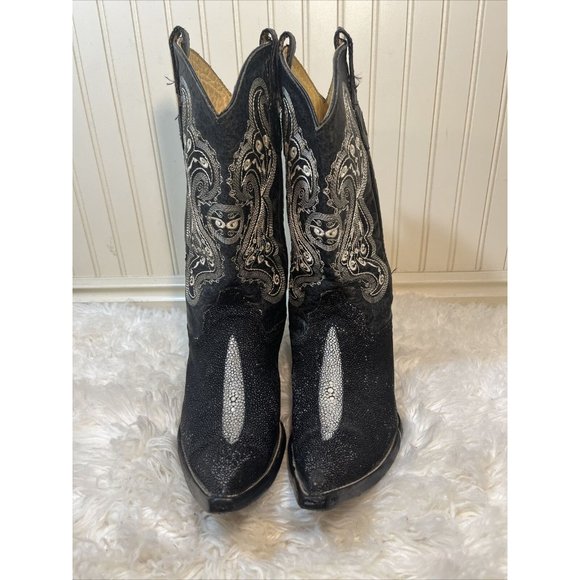CORRECAMINOS Cowboy Boots  Exotic STINGRAY Leather Men's Size US  SIZE 8-8.5 - Picture 1 of 12